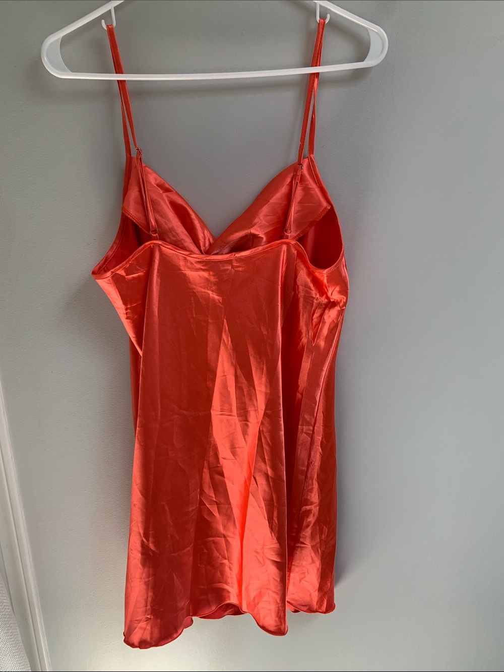 bebe Satin Mini Slip Dress in Bright Orange - Picture 5 of 5